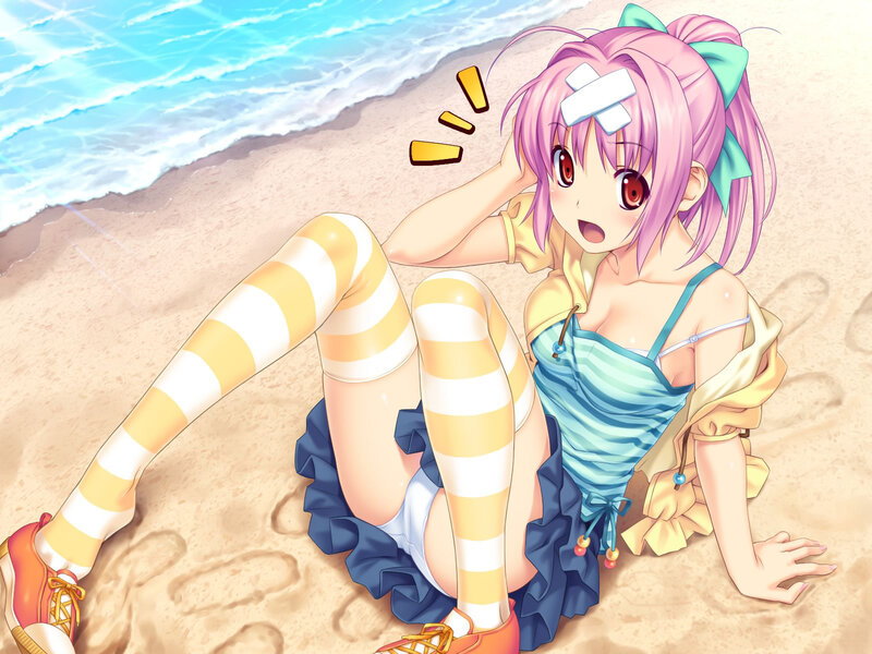 anime girl at the beach
