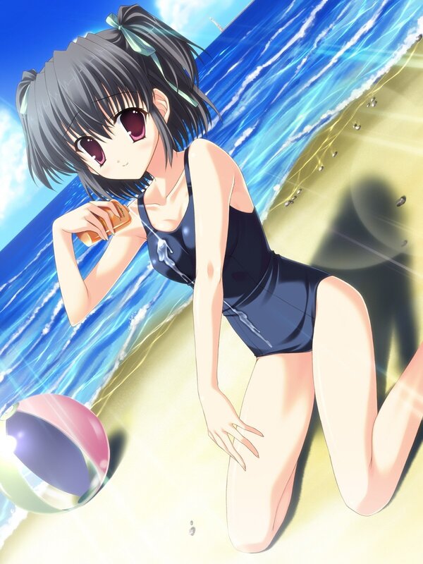 anime girl at the beach
