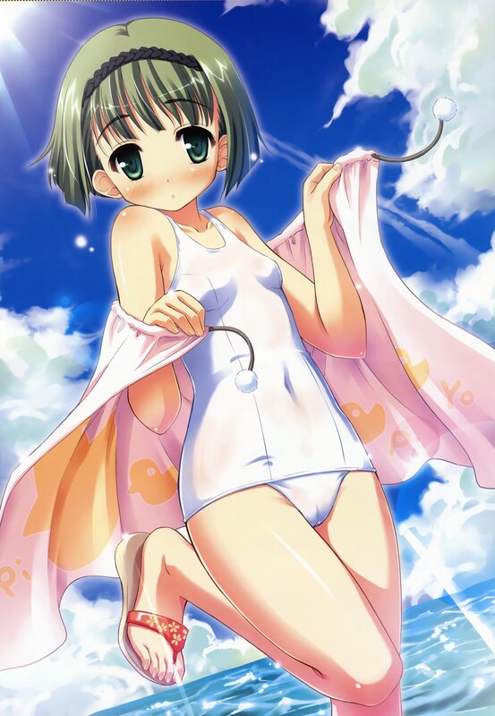 anime girl at the beach
