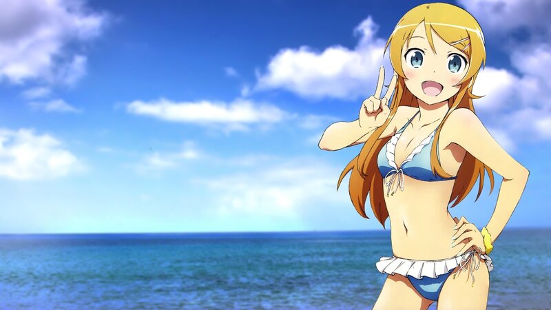 anime girl at the beach