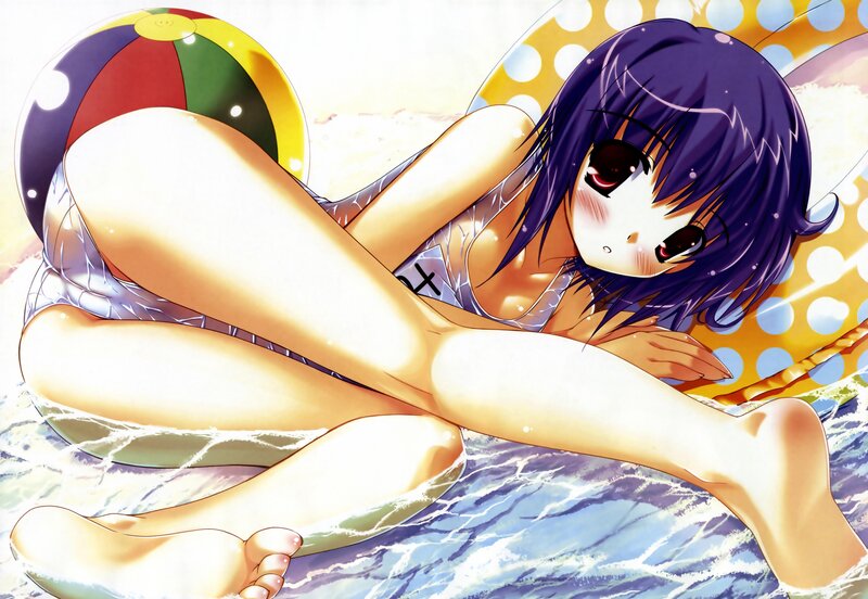 Anime girl at the beach