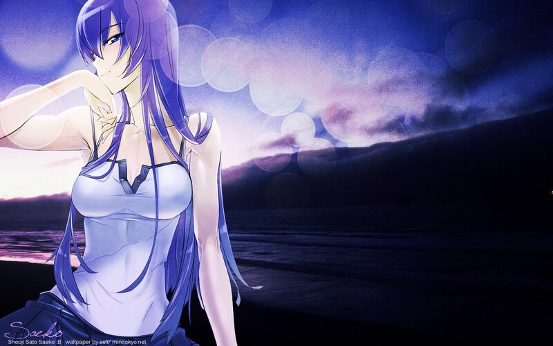 Anime girl at the beach