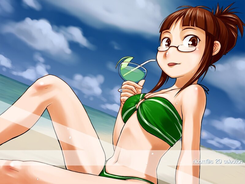 anime girl at the beach