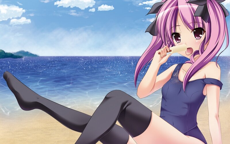 anime girl at the beach