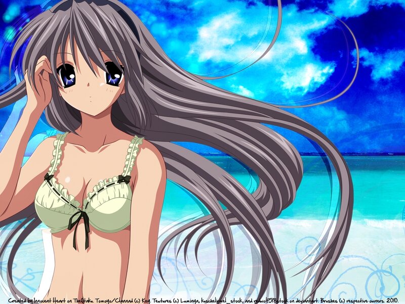 Anime girl at the beach