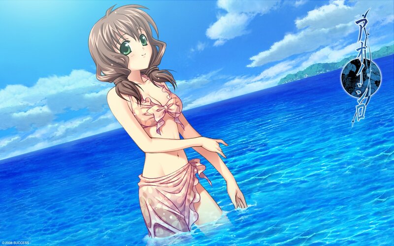 anime girl at the beach