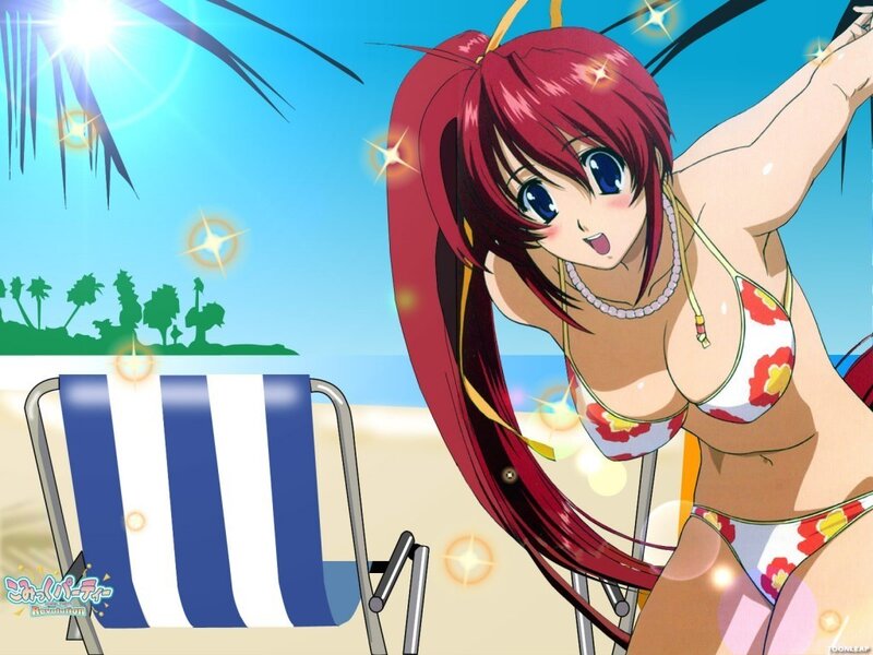 Anime girl at the beach