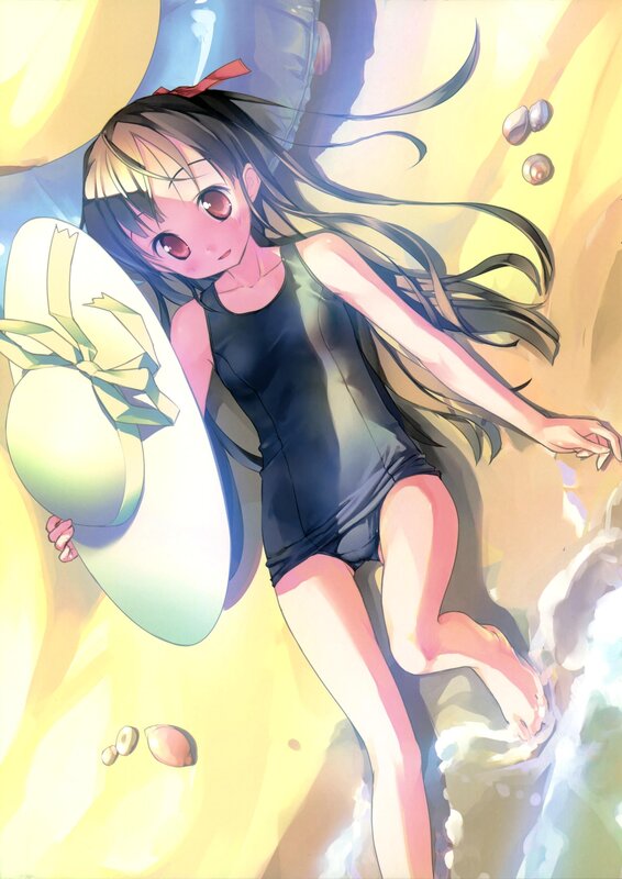 anime girl at the beach