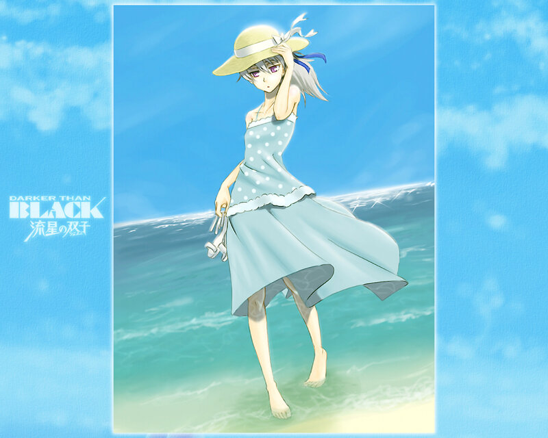 Anime girl at the beach