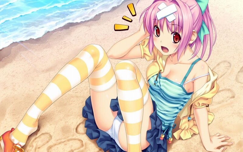 anime girl at the beach