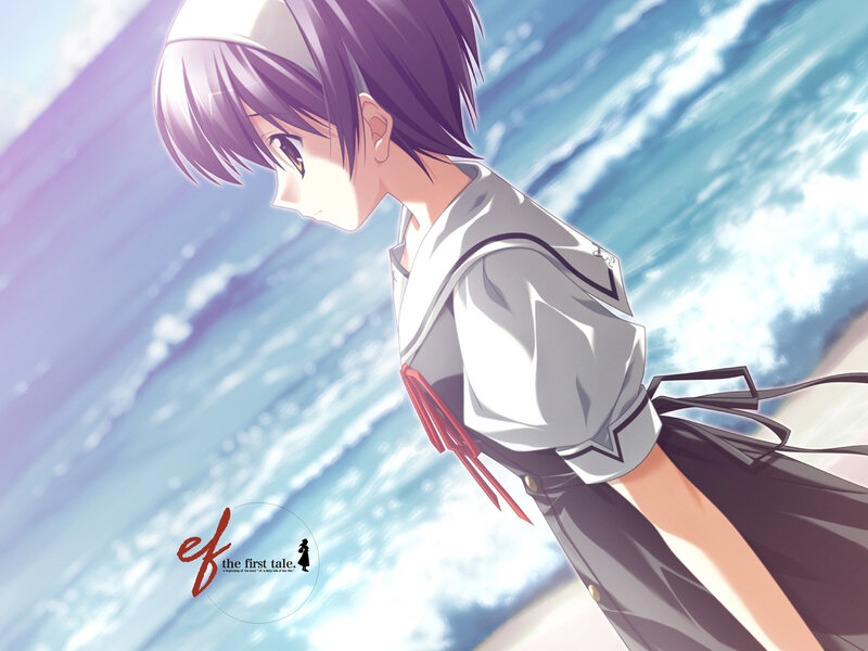 anime girl at the beach