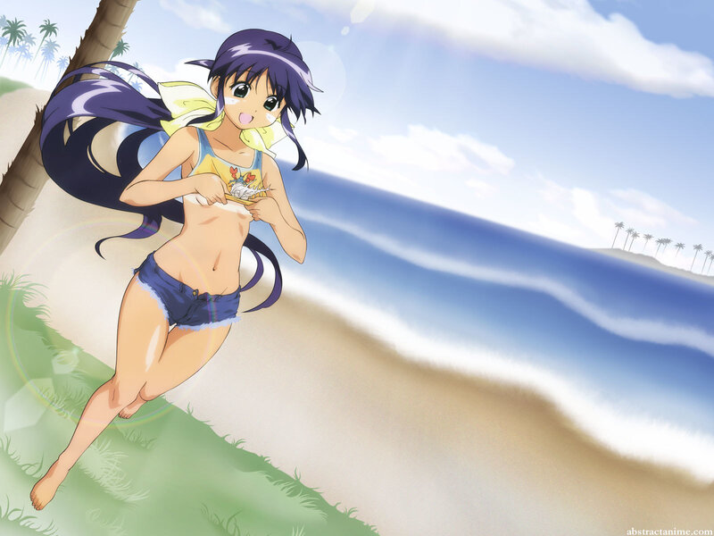anime girl at the beach