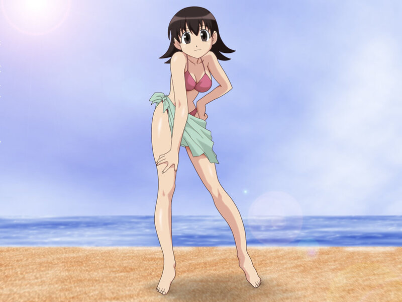 Anime girl at the beach