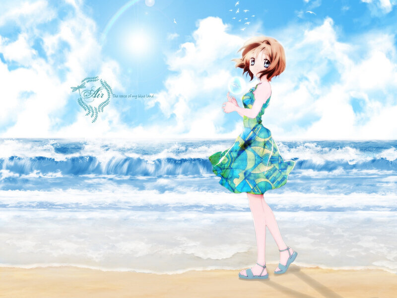 anime girl at the beach