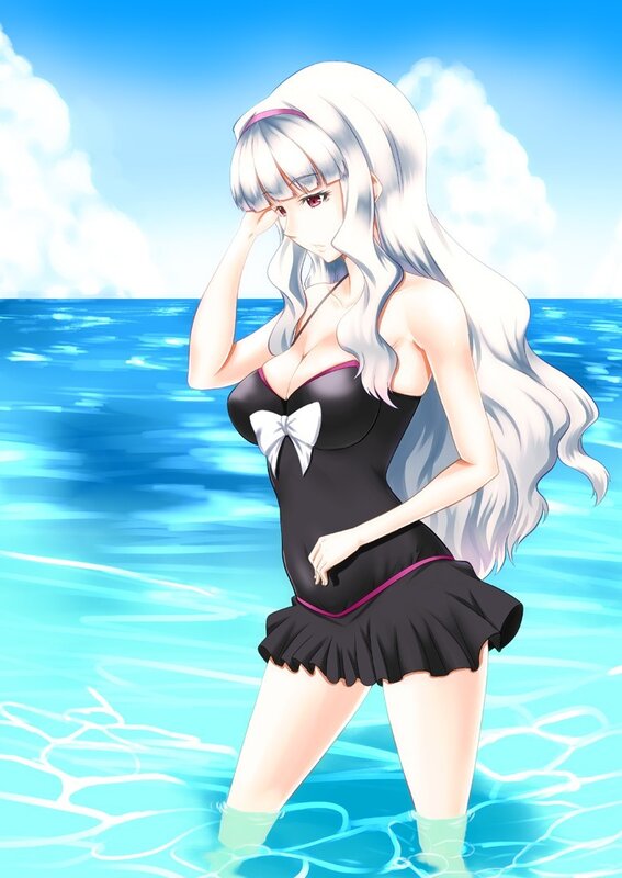anime girl at the beach