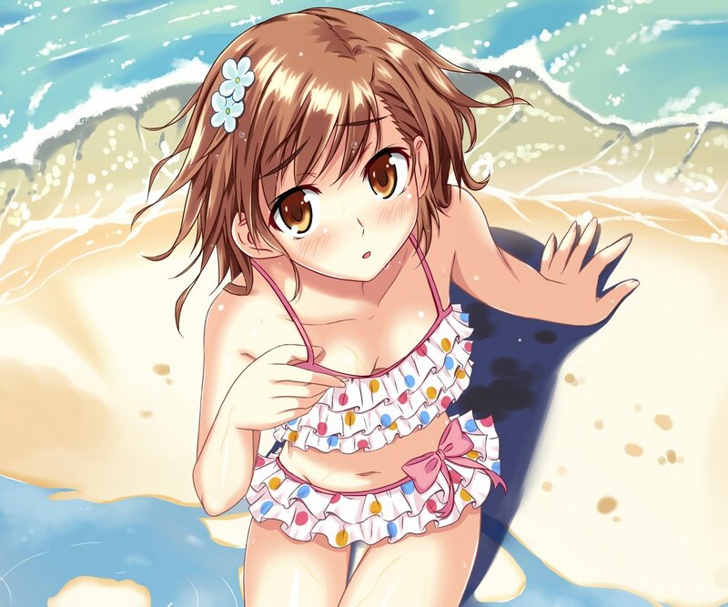 anime girl at the beach