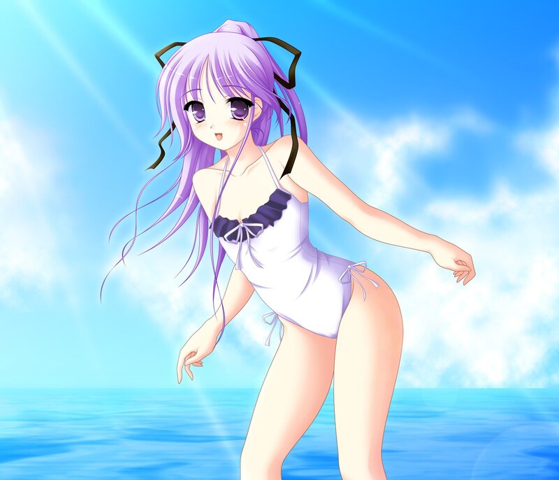 anime girl at the beach