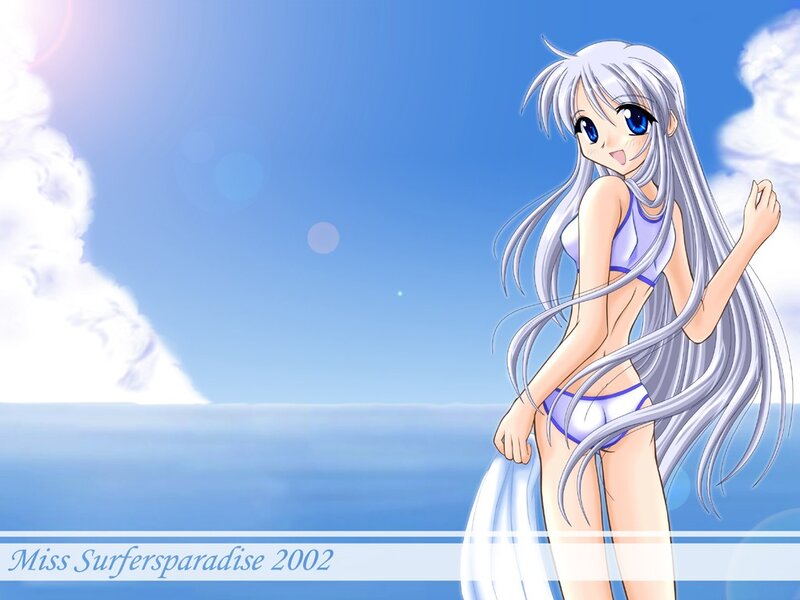 anime girl at the beach