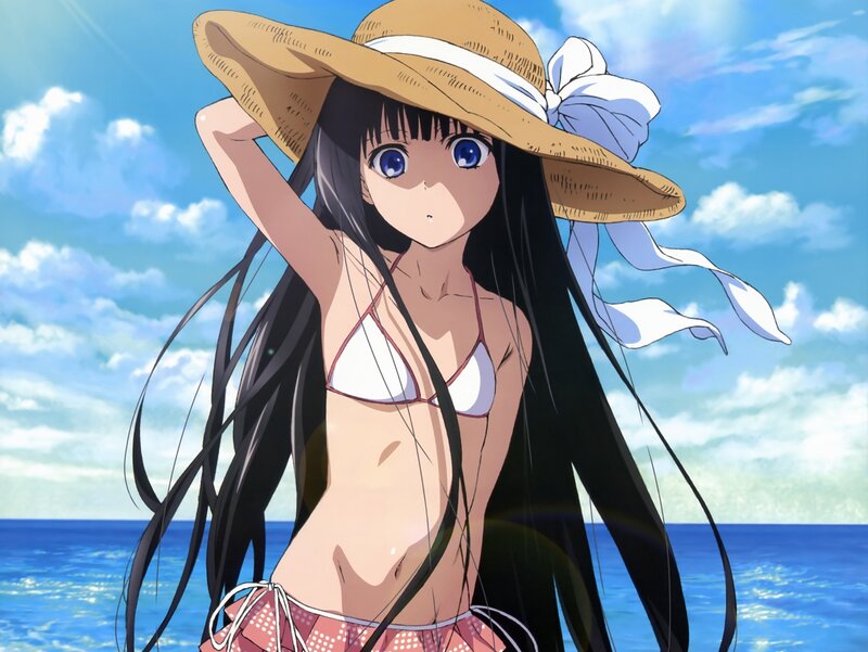 anime girl at the beach