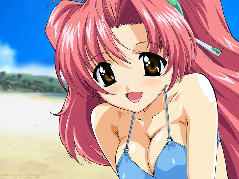 anime girl at the beach