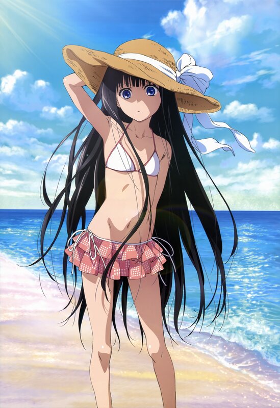 anime girl at the beach