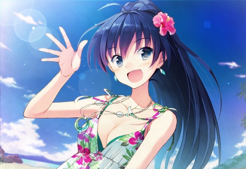 anime girl at the beach