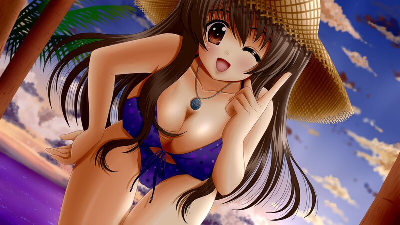 anime girl at the beach
