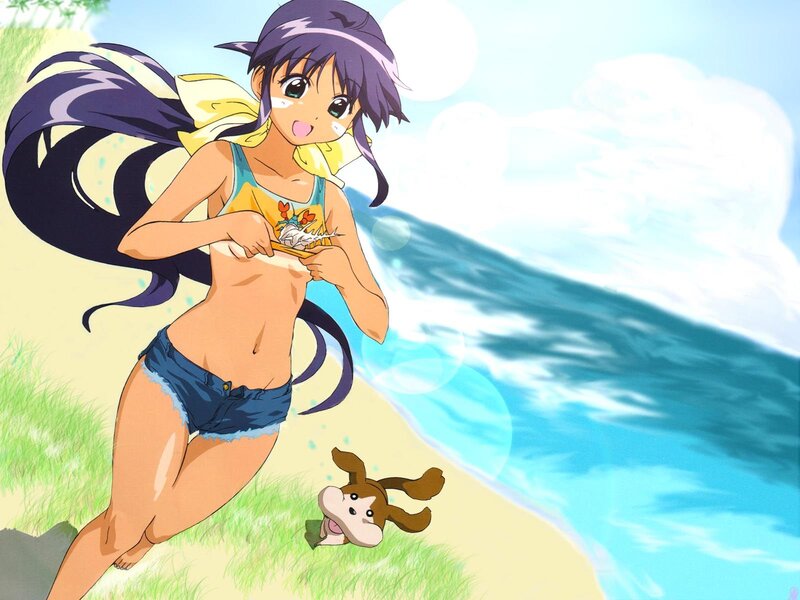 anime girl at the beach