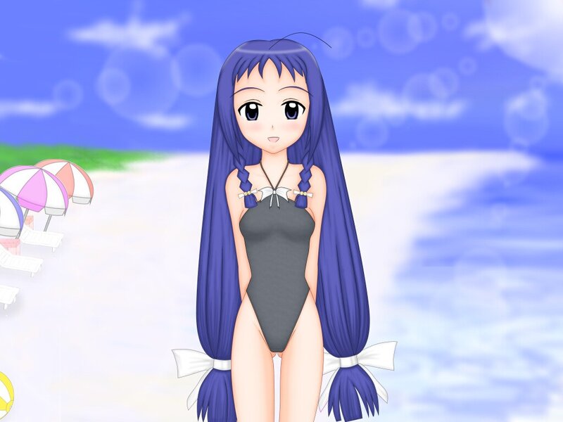 anime girl at the beach