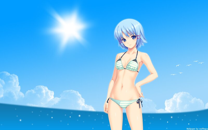 anime girl at the beach