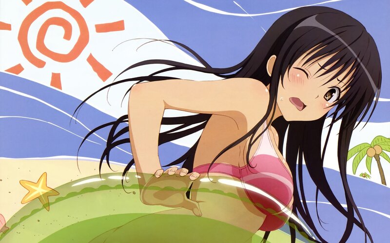 anime girl at the beach