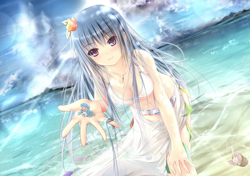 Anime girl at the beach