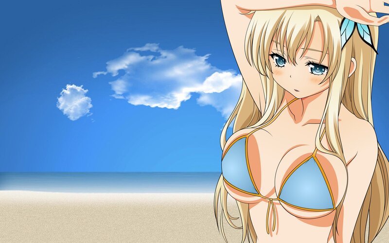 anime girl at the beach