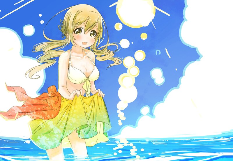 Anime girl at the beach