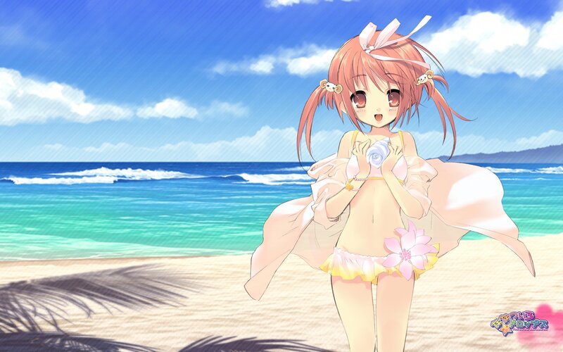 anime girl at the beach