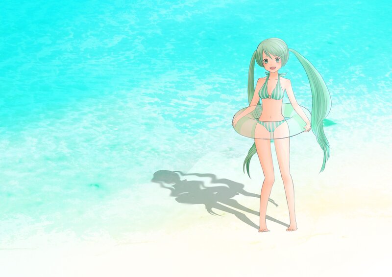 anime girl at the beach