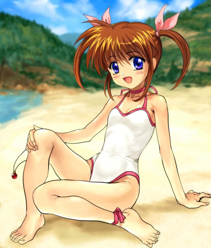 Anime girl at the beach