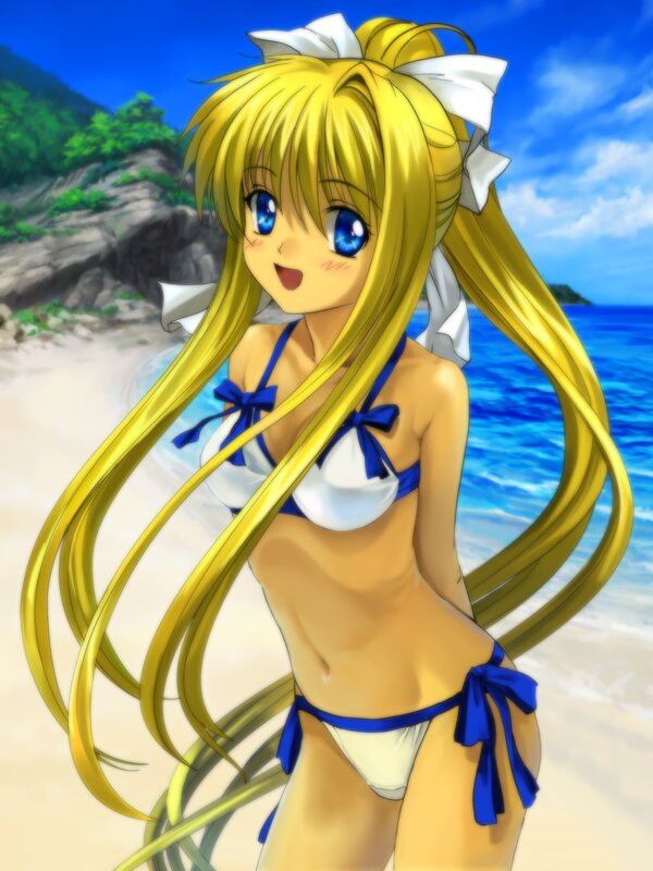 Anime girl at the beach