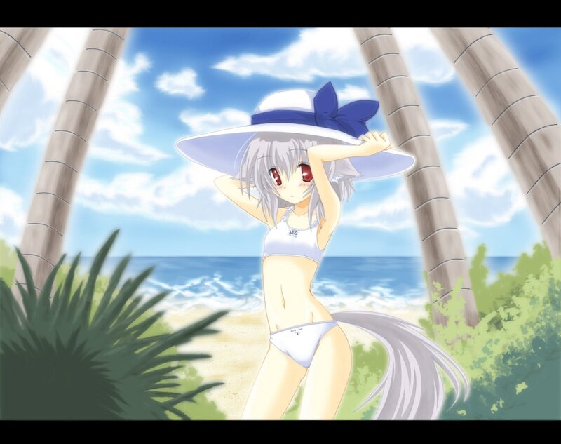 Anime girl at the beach
