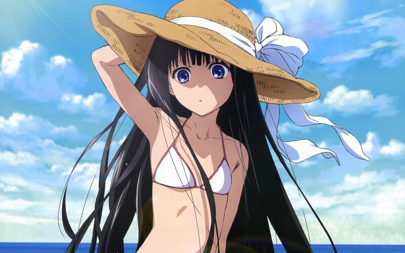 anime girl at the beach