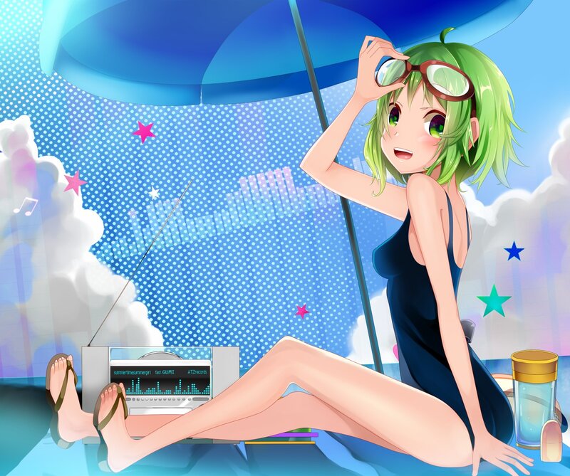 Anime girl at the beach