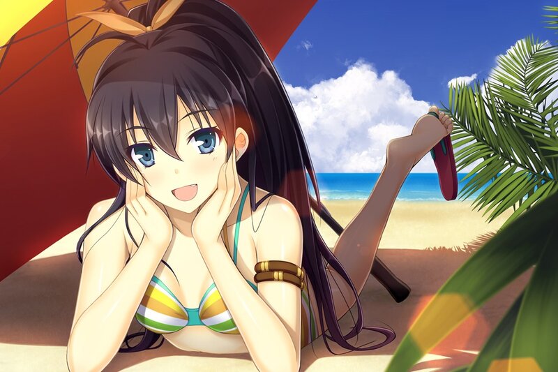 anime girl at the beach