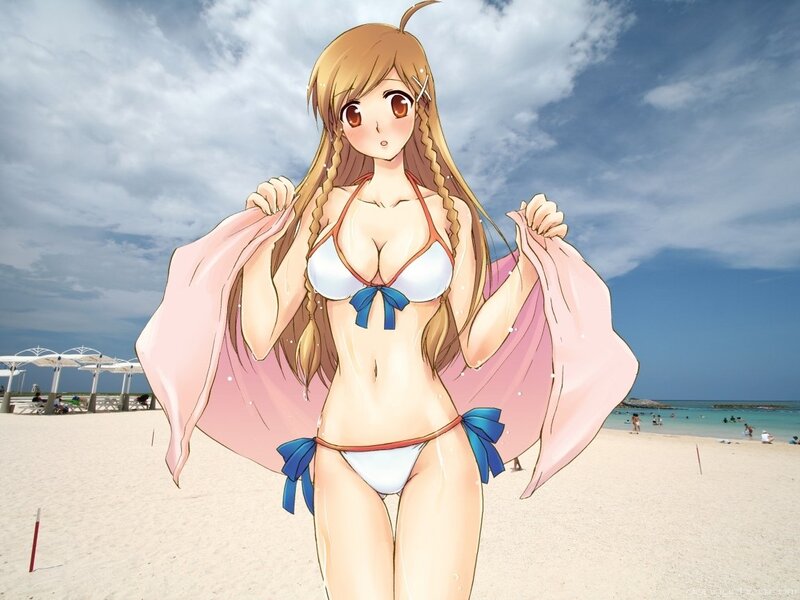 anime girl at the beach