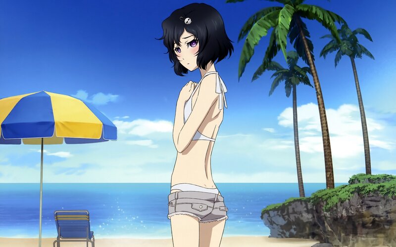 anime girl at the beach