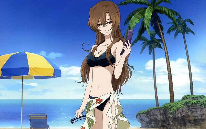 anime girl at the beach