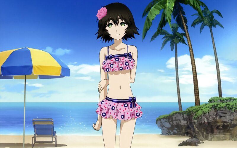 anime girl at the beach
