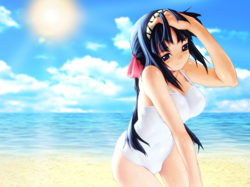 anime girl at the beach
