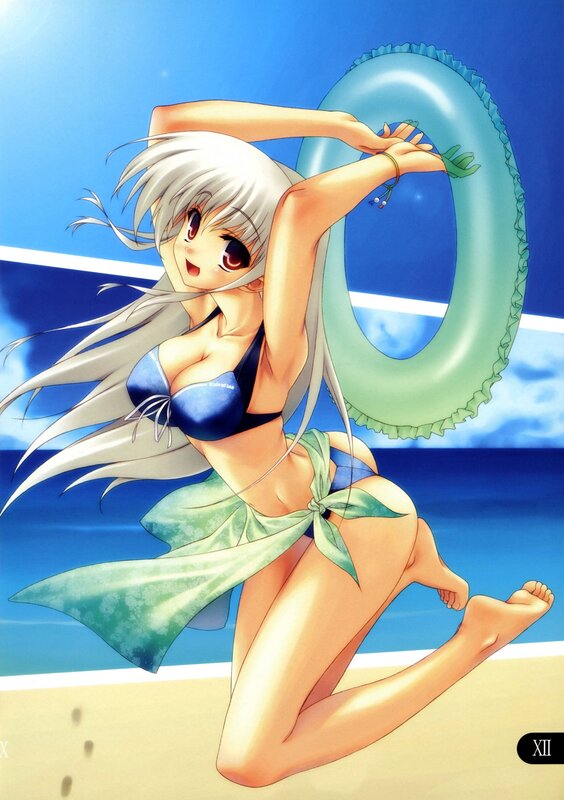anime girl at the beach