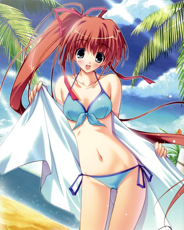 Anime girl at the beach