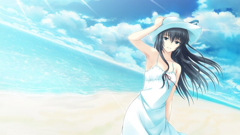 anime girl at the beach